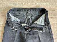 Vintage 70s Wrangler Faded Black / Gray MWZ Western Cowboy Cut Jeans (29 waist)