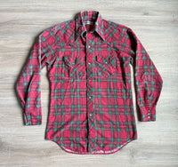 Sm/Med - Vintage 60s Sheplers Plaid Flannel Western Pearlsnap Shirt