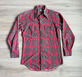 Sm/Med - Vintage 60s Sheplers Plaid Flannel Western Pearlsnap Shirt