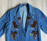 Sm/Med - Vintage 90s Western Embroidered Blazer