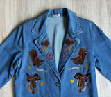 Sm/Med - Vintage 90s Western Embroidered Blazer