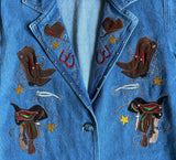 Sm/Med - Vintage 90s Western Embroidered Blazer