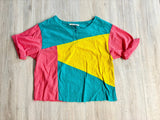 Womens Med - Vintage 80s Two Potato Cropped Abstract Shirt
