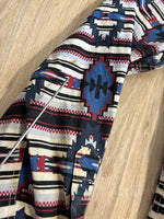 Sm/Med - Classic Rock & Roll Denim White/Blue Southwestern Pearlsnap Western Shirt