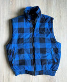 Medium - Vintage 90s Ozark Trail Blue / Black Checkered Plaid Vest