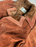 Vintage 70s Suede Western Overcoat / Jacket w/Faux Fur Liner (Sm/Med - 40R)
