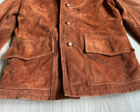 Vintage 70s Suede Western Overcoat / Jacket w/Faux Fur Liner (Sm/Med - 40R)