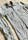 Sm/Med - Classic Wrangler Gray Western Pearlsnap FR Work Shirt