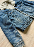 Large - Vintage 70s Silver Spur Western Sherpa Lined Denim Trucker Jacket / Coat