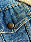 Large - Vintage 70s Silver Spur Western Sherpa Lined Denim Trucker Jacket / Coat