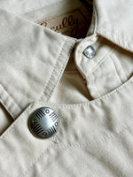 XL- Classic Scully Beige Western Bib Front Button Up Shirt w/Concho Buttons