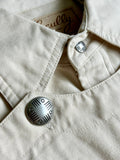 XL- Classic Scully Beige Western Bib Front Button Up Shirt w/Concho Buttons