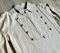 XL- Classic Scully Beige Western Bib Front Button Up Shirt w/Concho Buttons