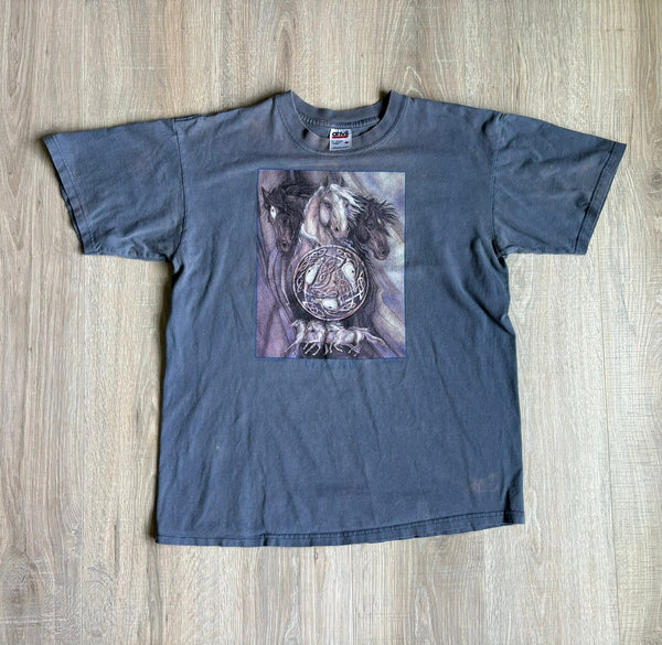 Sm/Med - Vintage 90s Anvil Horses / Legend / Faded Western T-Shirt