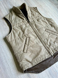 Medium - Vintage 80s Sears Beige/Brown Poly Filled Puffer Vest