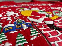 Med/Lrg - Vintage 80s Puff Print Christmas / Santa Claus / Snow Grandma Sweatshirt