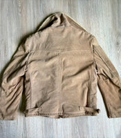 Med/Lrg - Vintage 60s/70s Peters Leather Sherpa Lined Suede Bomber / Flight / Rancher Jacket