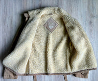 Med/Lrg - Vintage 60s/70s Peters Leather Sherpa Lined Suede Bomber / Flight / Rancher Jacket