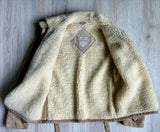 Med/Lrg - Vintage 60s/70s Peters Leather Sherpa Lined Suede Bomber / Flight / Rancher Jacket