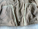 Med/Lrg - Vintage 60s/70s Peters Leather Sherpa Lined Suede Bomber / Flight / Rancher Jacket