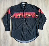 Large - Vintage 90s Cumberland Black / Sunset / Cowboy Silhouette Western Pearlsnap Shirt