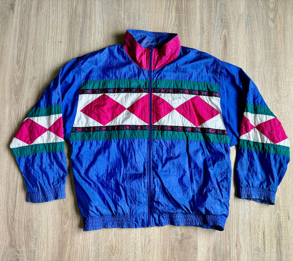 Vintage 90s Aztec / Southwestern Windbreaker Jacket (Size Large)