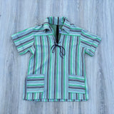 Vintage 70s Koko Knits Striped Polyester Pullover / Leisure shirt - Small/Medium