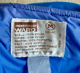 Medium - Vintage 80s Motgomery Ward Blue Puffer Vest - No Collar