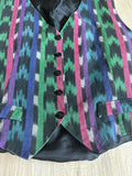 Sm/Med - Vintage 90s Vertical Southwestern Abstract Striped Vest