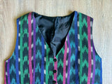 Sm/Med - Vintage 90s Vertical Southwestern Abstract Striped Vest