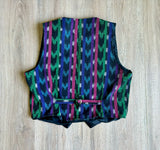 Sm/Med - Vintage 90s Vertical Southwestern Abstract Striped Vest