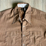 L/XL - Vintage 50s/60s Golden Touch Brown Chambray Leisure Shirt