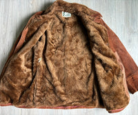 Vintage 70s Suede Western Overcoat / Jacket w/Faux Fur Liner (Sm/Med - 40R)