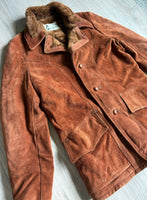 Vintage 70s Suede Western Overcoat / Jacket w/Faux Fur Liner (Sm/Med - 40R)