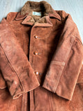 Vintage 70s Suede Western Overcoat / Jacket w/Faux Fur Liner (Sm/Med - 40R)