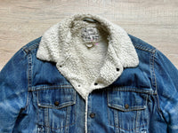 Large - Vintage 70s Silver Spur Western Sherpa Lined Denim Trucker Jacket / Coat
