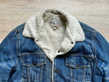 Large - Vintage 70s Silver Spur Western Sherpa Lined Denim Trucker Jacket / Coat