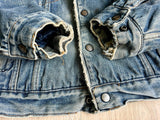 Large - Vintage 70s Silver Spur Western Sherpa Lined Denim Trucker Jacket / Coat