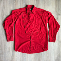 XL- Vintage 80s Panhandle Slim Red Western Bib Front Pearlsnap Shirt