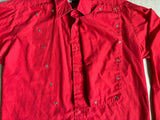 XL- Vintage 80s Panhandle Slim Red Western Bib Front Pearlsnap Shirt