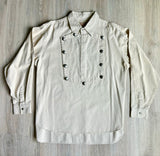XL- Classic Scully Beige Western Bib Front Button Up Shirt w/Concho Buttons