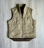 Medium - Vintage 80s Sears Beige/Brown Poly Filled Puffer Vest