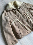 Med/Lrg - Vintage 60s/70s Peters Leather Sherpa Lined Suede Bomber / Flight / Rancher Jacket