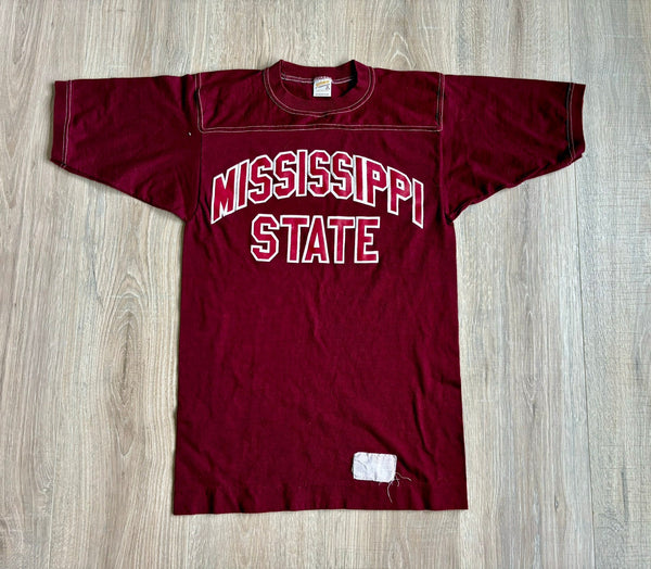 S/XS - Vintage 70s Mississippi State Bulldogs Cotton Jersey / T-Shirt