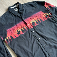 Large - Vintage 90s Cumberland Black / Sunset / Cowboy Silhouette Western Pearlsnap Shirt