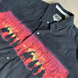 Large - Vintage 90s Cumberland Black / Sunset / Cowboy Silhouette Western Pearlsnap Shirt