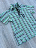 Vintage 70s Koko Knits Striped Polyester Pullover / Leisure shirt - Small/Medium