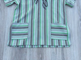 Vintage 70s Koko Knits Striped Polyester Pullover / Leisure shirt - Small/Medium