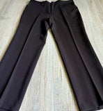 Vintage 80s Chocolate Brown Polyester Western Suit Pants (36 Waist)