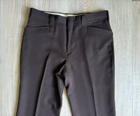 Vintage 80s Chocolate Brown Polyester Western Suit Pants (36 Waist)